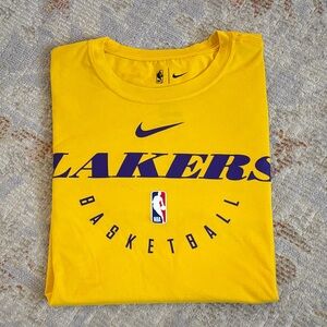 Nike Yellow Lakers T-Shirt with Purple Graphics